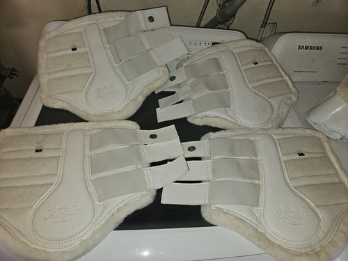 Royal Equestrian Brushing Boots (set of 4) , In White + BSB Bell Boots. Wow!