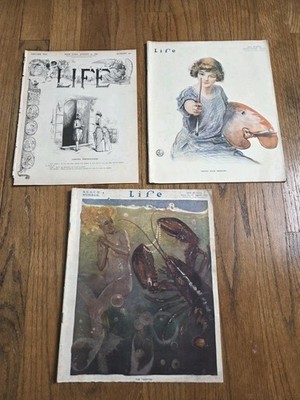 1880's & 1910's Life Magazine Lot Rare Mermaid Beach Number More