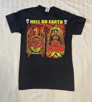 Slayer & Rob Zombie 2011 Hell On Earth Tour T Shirt Size Small NWOT Vintage