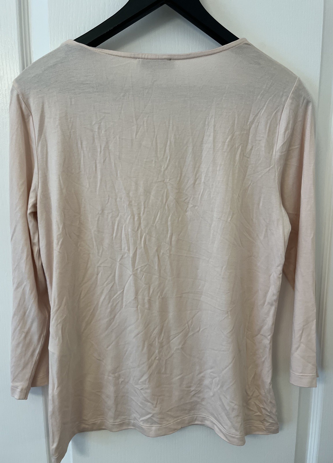 HOBBS 3/4 Sleeve Double Layer Jersey Top Scoop Neck Size M pink