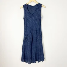 Luna Luz Fit & Flare Midi Dress Seersucker Checkered Size Medium Women's