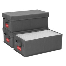 DVD Storage Box - Stackable DVD Case Holder Organizer DVD Storage Solutions P