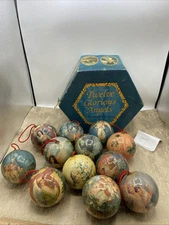 Vintage 12 Glorious Angels Christmas Ornaments Victorian Style Decoupage 2”