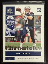 Mac Jones 2021 Panini Chronicles #80 Rookie Card New England Patriots. rookie card picture