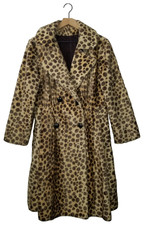 Vintage 60s Leopard Faux Fur Swing Coat SAFARI Fairmoor La France Long Jacket MD