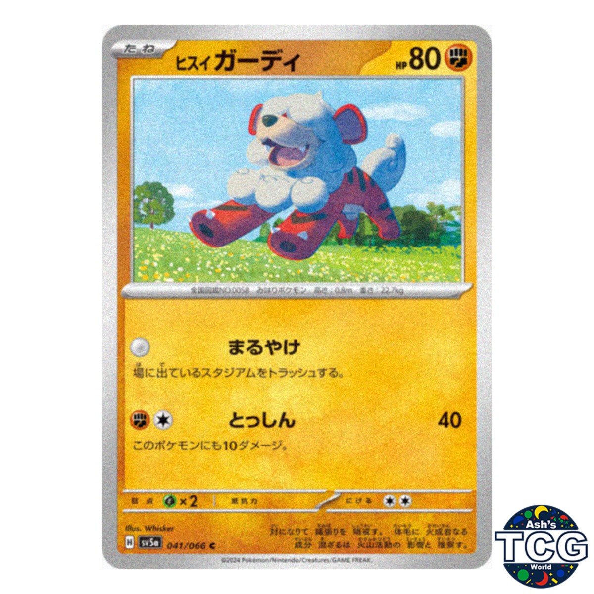 Hisuian Growlithe C 041/066 SV5a Crimson Haze Pokemon Card Japanese