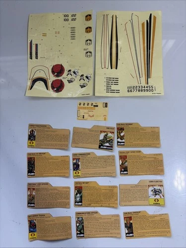 VINTAGE GI JOE FILE BACK CARD ADVERSTISEMENT DECAL LOT 80s 90s