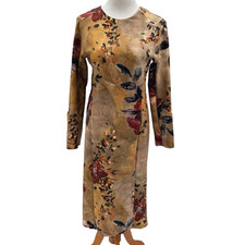 Petit Pois by Viviana G Dress Women's M Midi Floral Earthtones Bodycon USA