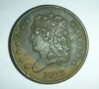 Photo of a 1833-P Half Cent from an eBay listing that sold on Jul 6, 2026