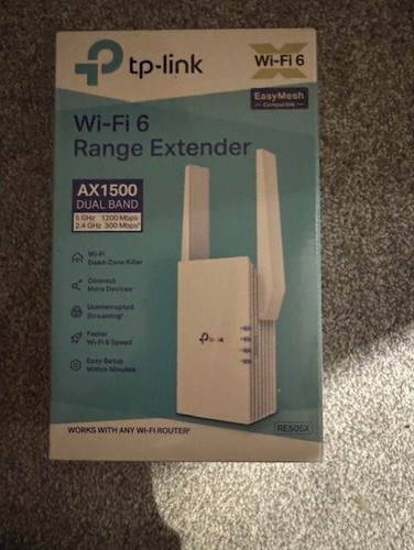 TP-Link AX1500 Dual Band Wi-Fi 6 Range Wi-Fi Extender Booster - (RE505X)