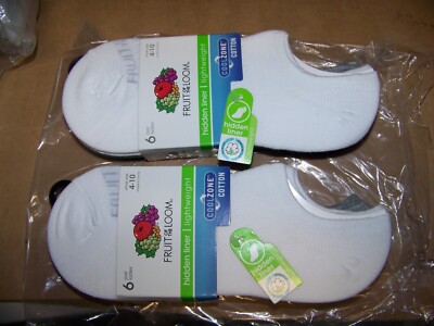12 pair Women's Fruit of the Loom Cool Zone Socks  no show Sz 4-10 lightweight