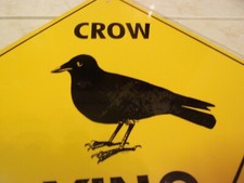 CROW XING Aluminum Novelty Amber Sign 17" X 17" DIAGONAL SIGN  Crossing 