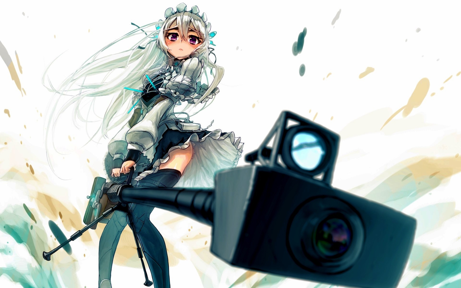 Anime hitsugi no chaika trabant girls white hair sniper Playmat Game Mat Desk