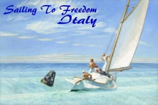 Sailing to Freedom Italy Sail Ocean Sailboat Travel Vintage Poster Repro FREE SH
