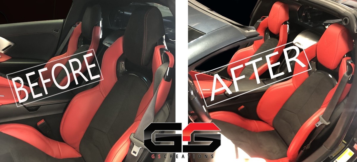 2020+ C8 Corvette GT2 Adrenaline RED Front Seat Head Rest Covers