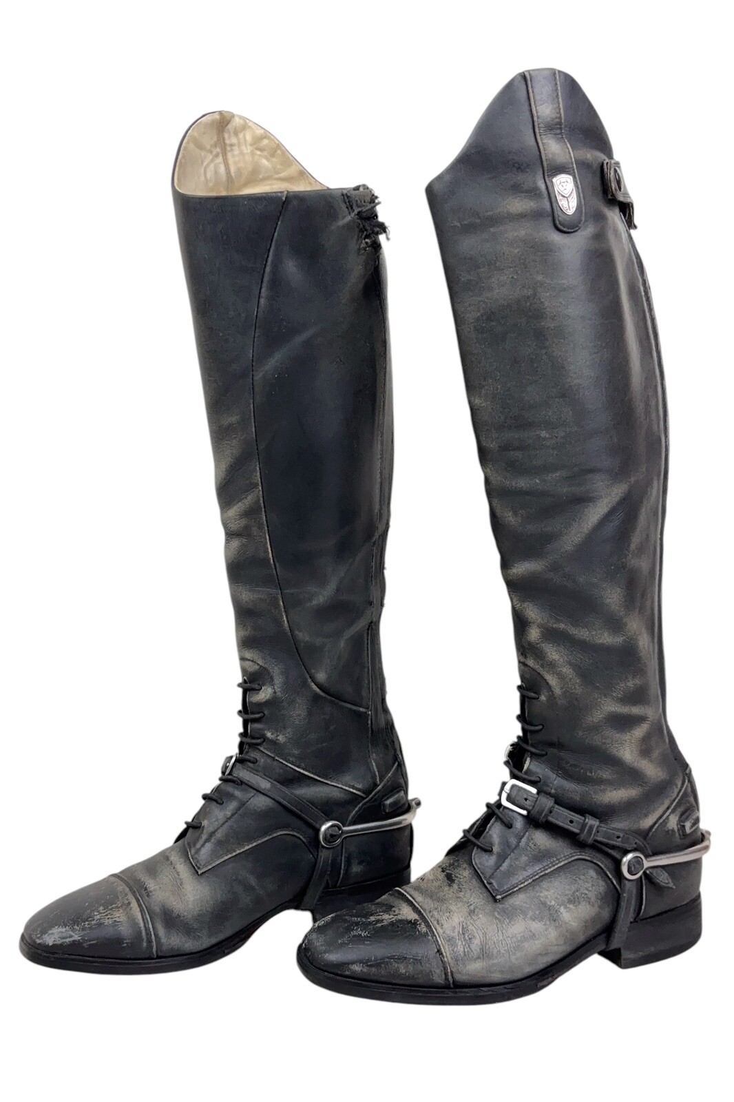 Ariat Women Monaco Field Zip Med/Calf Slim Riding Boots Square Toe Black Sz 7.5B