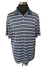 Walter Hagen Essentials Golf Shirt Men's Size X-Large Blue White Stripes Active