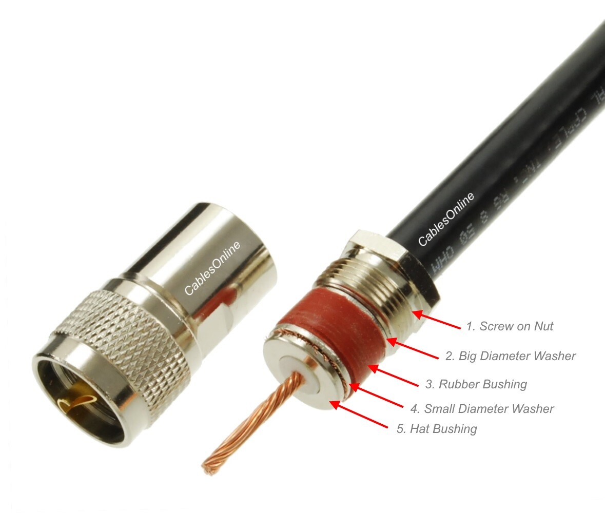 10 Connecteurs PL259 Mâle UHF - Laiton Argenté - Pour Câbles RG8, RG213, LMR400 - Soudure