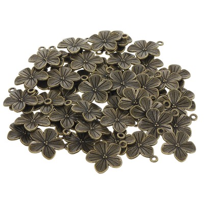  50 Pcs Anhänger Mit Fünf Blüten Blättern Blumenanhänger DIY Legierung Charme