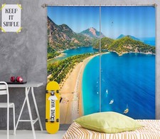 3D Beautiful Scenery Ocean ZHUA913 Photo Curtain Window Blockout Fabric Amy 2023