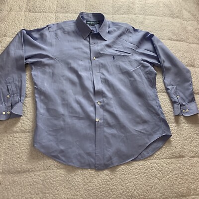Ralph Lauren Polo Knit Dress Shirt Men's Long Sleeve Button Shirt 17 34/35  | eBay