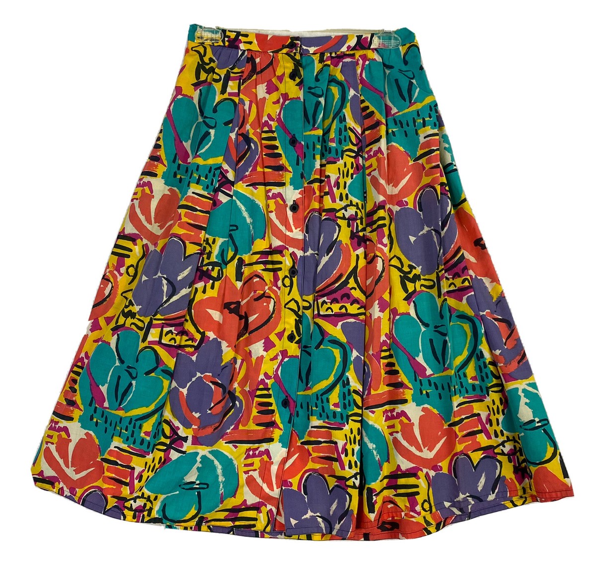 Jaeger London VTG Maxi Skirt Size 12 to fit 70s 80s Geometric Bold Colorful  26