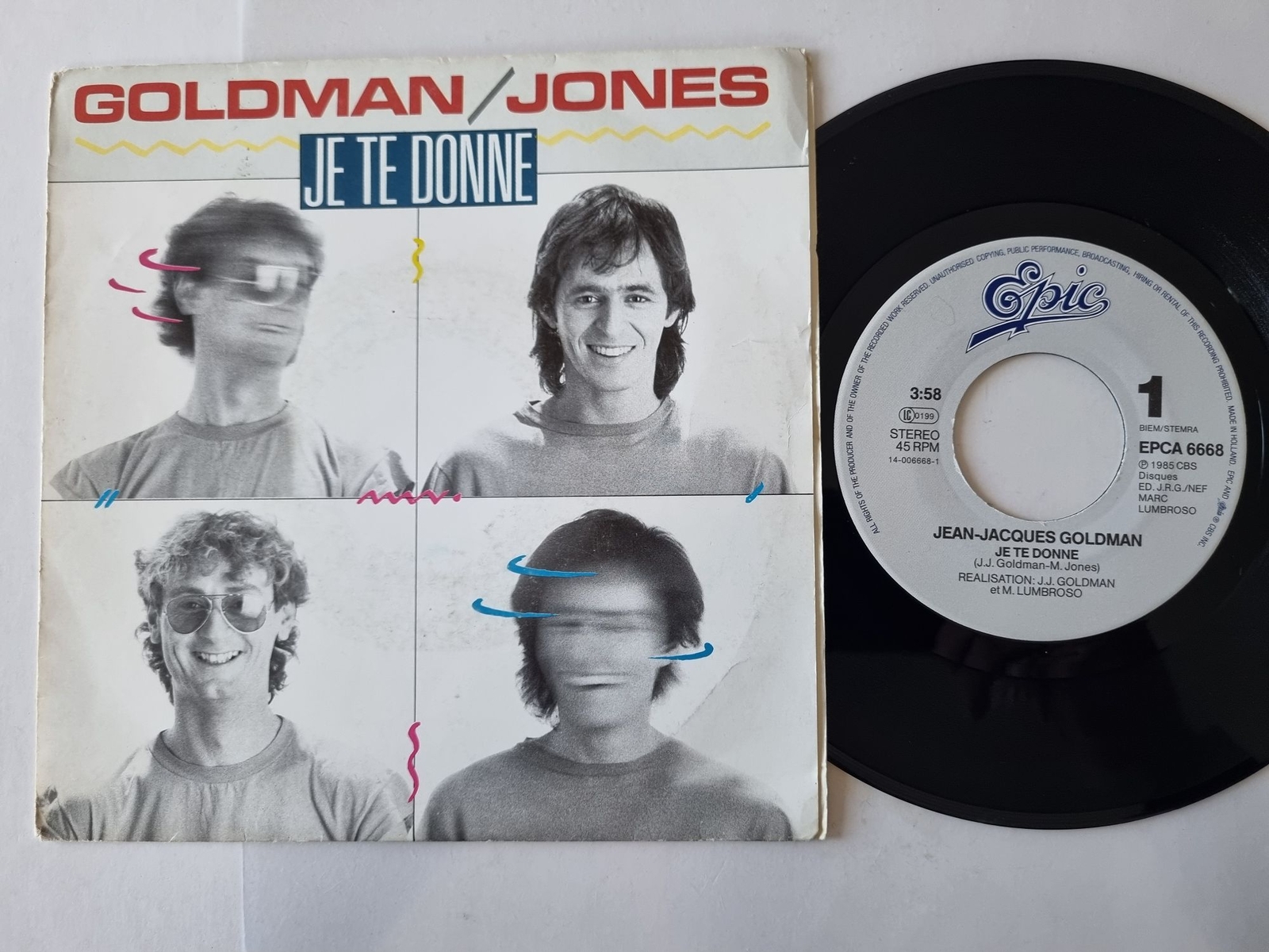 Jean-Jacques Goldman/ Michael Jones - Je te donne 7'' Vinyl Holland
