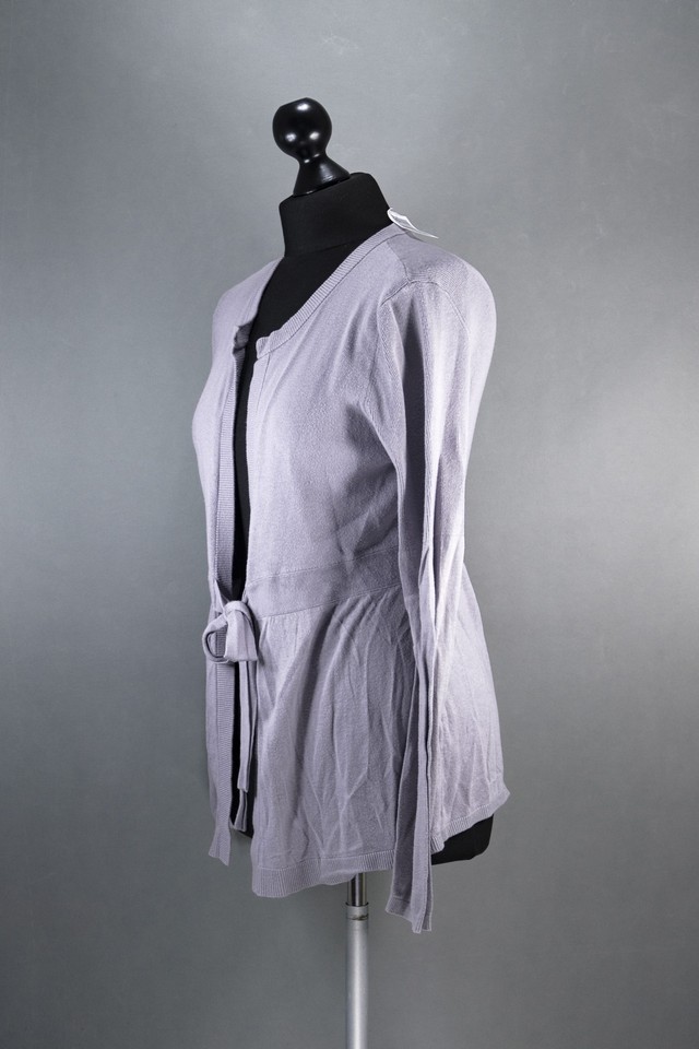 Repeat Women Cardigan Sweater 40 Purple Lilac VNeck Tie Belt B309 eBay