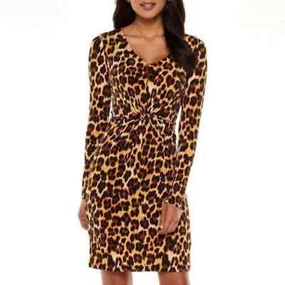 NWT JENNIFER LOPEZ LEOPARD KNOTTED DRESS SIZE XL 