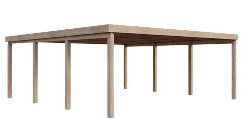 Carport 6x6 m Doppelcarport Überdachung Holz Lärche  inkl. Dacheindeckung - Bild 3 von 18