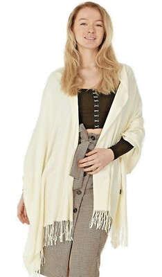 Sciarpa Pashmina In Cashmere – Bianco, Grande E Morbida – Cashmere & Class – Donna