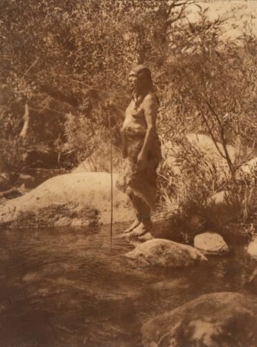 Impression 8 x 10 The Fisherman Southern Miwok Indian par Edward Curtis 1924 #TFEC - Photo 1/1