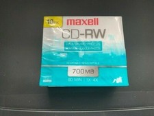 2x Maxell CD-RW Discs 700MB/80min 1x-4x Data-Music-Photos 10 Pack  c