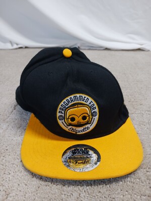 Funko C-3PO Hat Snap Back Star Wars Smugglers Bounty Exclusive C3PO Cap Black