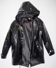 ETAM Tolle TOP Damen Lack PU Regenjacke + Kapuze Regen Jacke Gr. 38/Sm - Med