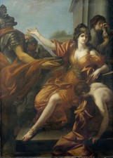 perfect 24x36 oil painting handpainted on canvas"the suicide of queen "@N9133