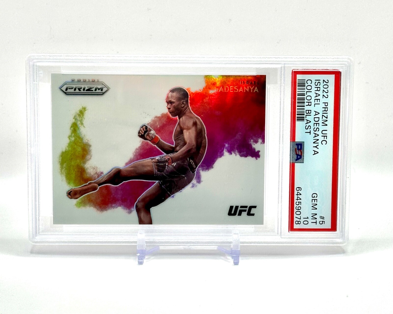2022 ISRAEL ADESANYA UFC PANINI PRIZM COLORBLAST PSA 10 SSP