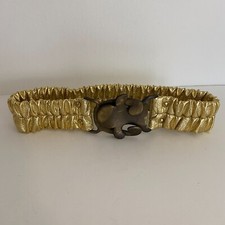 Vintage 5211 Accurate Gold Elastic Stretch Belt Brass Metal Buckle