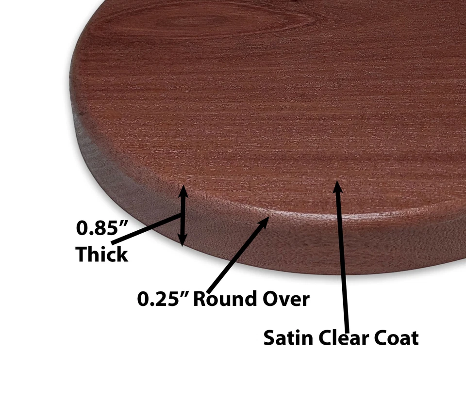 Round Display Base, (Satin Finish) Santos Mahogany, 7/8 in thick, 1/4 in rou - Image 2 of 4