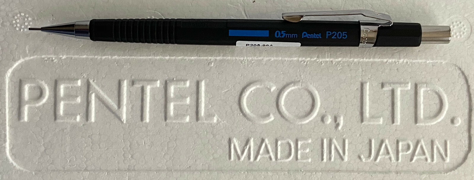 Pentel Sharp P205-99A Painted Matte Black w/ Blue Printing 0.5 mm Mech. Pencil