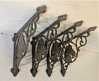 SET OF 2 HORSE HEAD SHELF BRACKET/BRACE, Antique Rustic Brown patina cast iron — photo 8