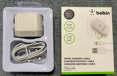 BELKIN SWIVEL CHARGER + CABLE - 10W /2.1 AMP - FOR iPHONE 5, 6, iPAD AIR