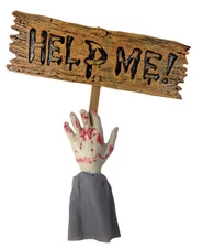Forum Novelties Halloween Decoration Help Me Zombie Arm 22 in Yard Sign, Brow...