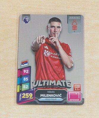 Nikola Milenkovic Ultimate 9 Card Panini XL Adrenalyn Plus 2025 Premier League