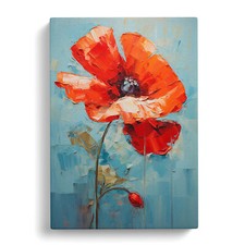 Poppy Flower Impressionism Canvas Wall Art Print Framed Picture Dining Room