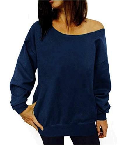 Off Shoulder Sweatshirt Slouchy Shirt 