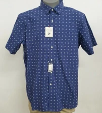 Cremieux Print Shop Navy Geometric Circle S/S Men's Shirt NWT $79.50 Choose Size