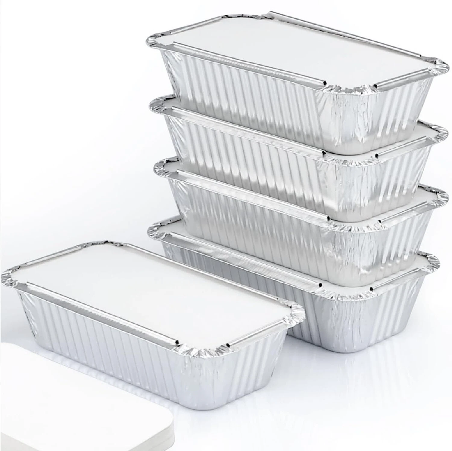 Spare Essentials Aluminum Loaf Pans with Lids, (55 Pack), Disposable Bread Ti...