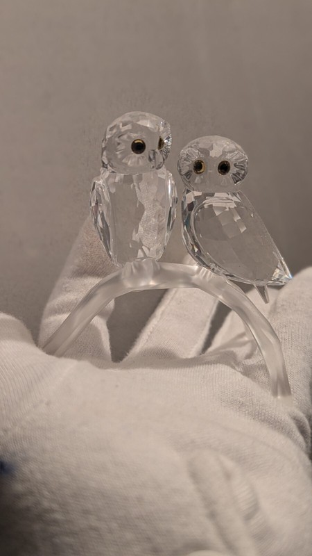 Swarovski Crystal Owls Mint no Box 