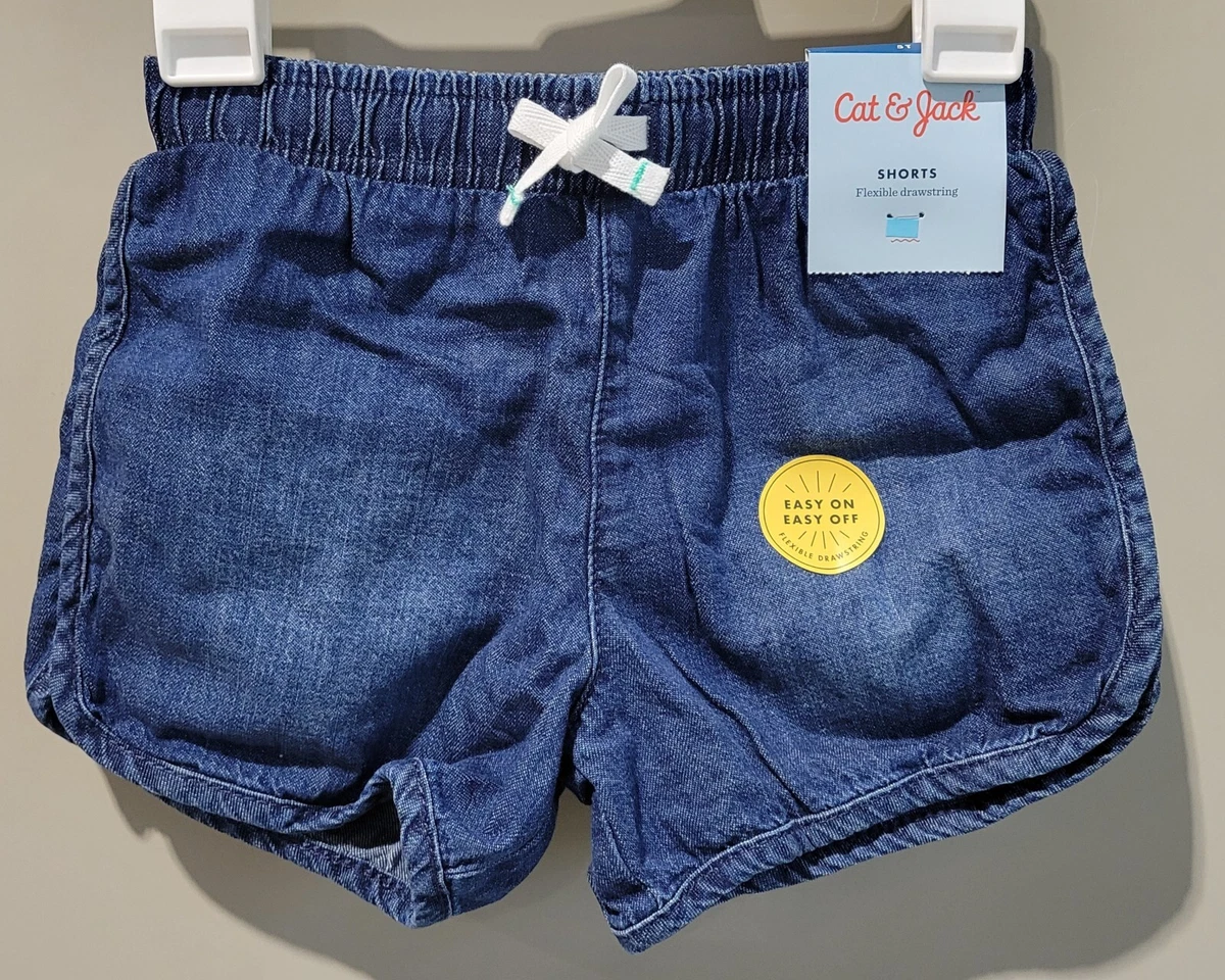 Cat Jack Girls Size 4T Dark Blue 100 Cotton Knit Shorts w